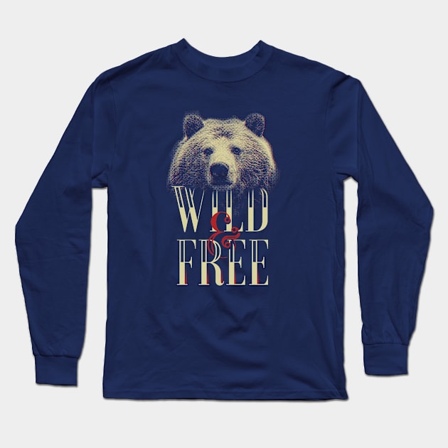 Wild and free grizzly bear mountaineering rock climber gift design. Perfect present for mom mother dad father friend him or her Long Sleeve T-Shirt by SerenityByAlex